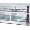 Commercial Right-Angle Electric Food Warmer Display Cabinet | Dual-Tier Heated Holding Station for Fast Food, Buffets & Corner Spaces, 2.7kW 220V (JDH-6P-A)