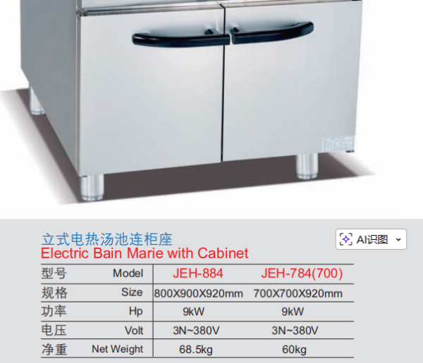 Commercial Electric Bain Marie with Cabinet | 700/800mm Food Warmer for Buffets & Restaurants, Customizable