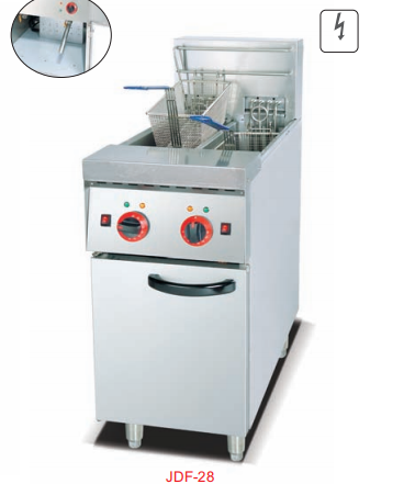 Commercial Vertical 2-Tank Electric Fryer | 14L+14L 2-Basket Deep Fryer, 6kW+6kW Power (JDF-28)