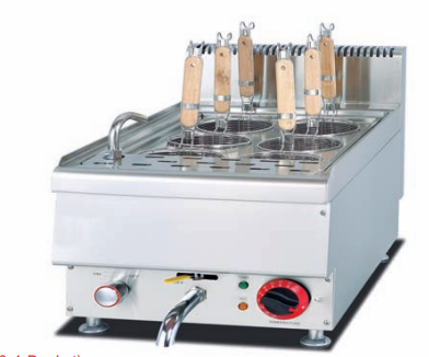 Commercial Compact Countertop Electric 6-Basket Pasta Cooker | 3kW Noodle Boiler for Asian Restaurants, Customizable