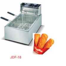 Commercial 12L Countertop Electric Deep Fryer with 2 Baskets | 3kW Power, 220V, Stainless Steel 1-Tank Fryer with Dual Baskets for Fast Food, Fried Chicken & Small Kitchens (JDF-18)