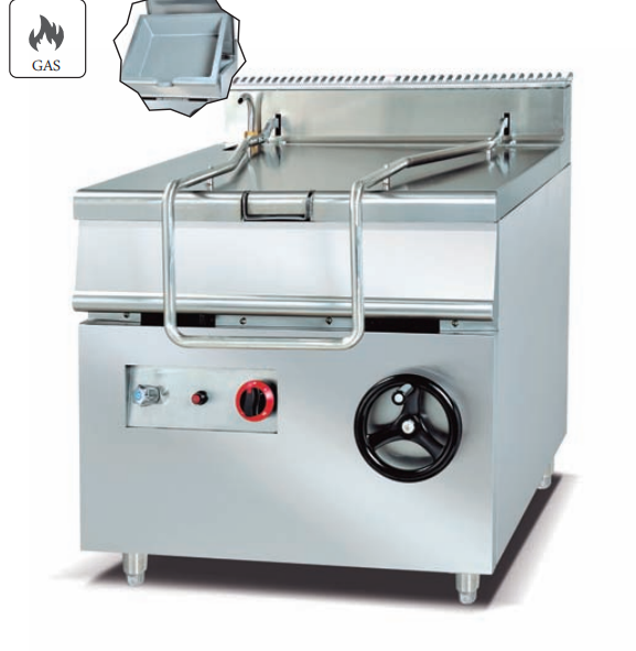 Commercial Gas Tilting Braising Pan | 80L/60L Tilting Skillet for Restaurants & Canteens, Customizable Fuel Type