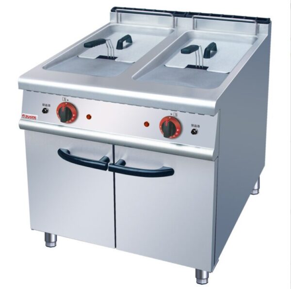Commercial Vertical 2-Tank Electric Fryer (4-Basket) | 30L+30L Dual Tank Deep Fryer, 18kW+18kW, 380V (JDF-26-2)