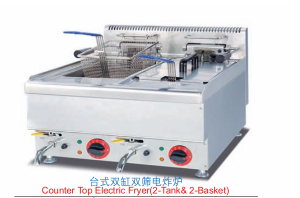 Commercial Countertop Electric Fryer | Dual 12L Tanks, 17kW/9kW 380V Deep Fryer for Fast Food, Customizable
