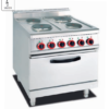 Compact Commercial Electric Range with 4 Hot Plates & Oven - 700mm Freestanding Cooker for Small Kitchens, Customizable