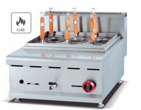 Commercial Countertop Gas 6-Basket Pasta Cooker | 6kW Noodle Boiler for Asian Restaurants, Customizable