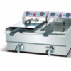 Commercial 13L+13L European-Style Dual-Tank Electric Deep Fryer with 2 Baskets | 4.5kW+4.5kW Power, 220V, Compact Stainless Steel Countertop Fryer with Independent Controls & Drain Taps for Fast Food, Fried Chicken & Small Kitchens (JDF-132V)
