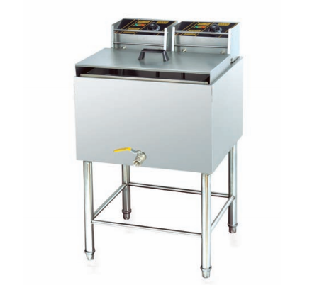 Commercial Vertical 1-Tank Electric Fryer | 27L 2-Basket Deep Fryer, 4kW+4kW Power (JDF-84)
