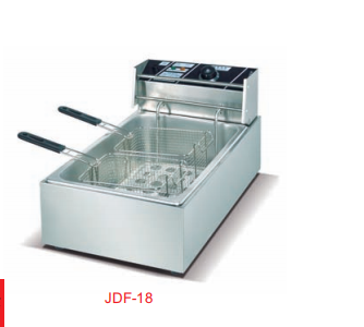 Commercial 12L Countertop Electric Deep Fryer with 2 Baskets | 3kW Power, 220V, Stainless Steel 1-Tank Fryer with Dual Baskets for Fast Food, Fried Chicken & Small Kitchens (JDF-18)