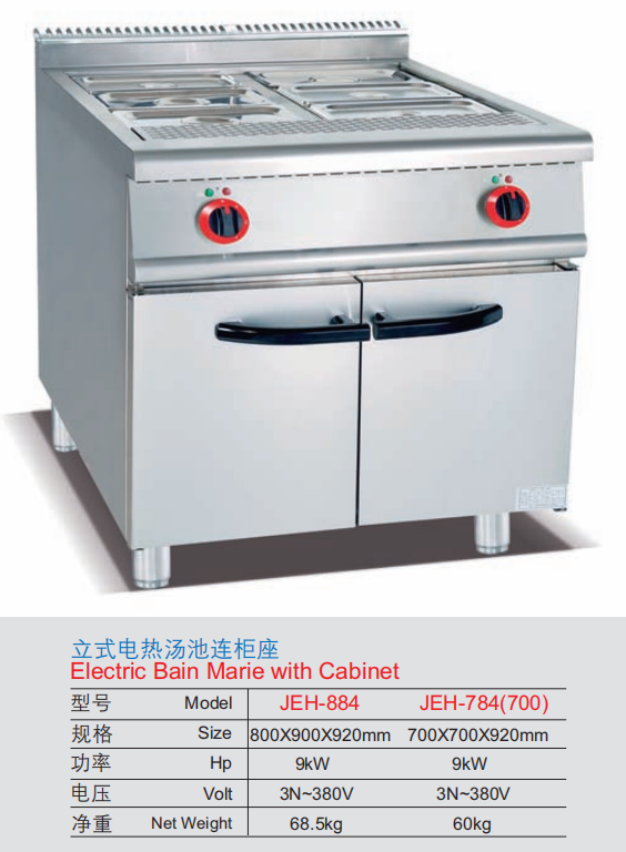 Commercial Electric Bain Marie with Cabinet | 700/800mm Food Warmer for Buffets & Restaurants, Customizable