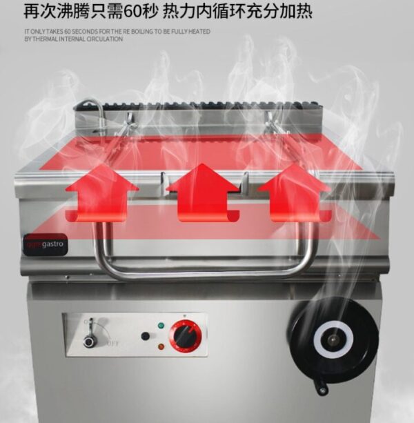 Commercial Gas Tilting Braising Pan | 80L/60L Tilting Skillet for Restaurants & Canteens, Customizable Fuel Type