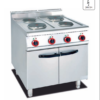 Commercial Electric Range with 4 Hot Plates & Storage Cabinet | 700/800mm Freestanding Cooker, Customizable