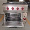 Commercial 4-Burner Gas Range with Oven | Compact Vertical Gas Stove for Small Restaurants & Cafes, Customizable Fuel Type