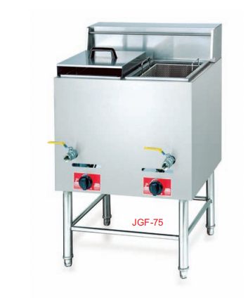 Commercial Vertical Gas 2-Tank Fryer | 14L+14L 2-Basket LPG Deep Fryer, 5.6kW (JGF-75)