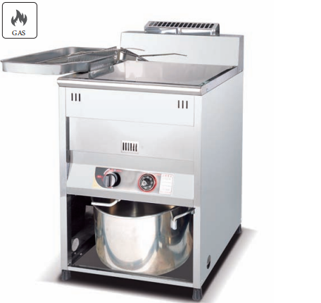 Commercial 40L High-Capacity Gas Deep Fryer with Advanced Cross-Tube Heating System | 5.6kW LPG-Powered Stainless Steel Single-Tank Fryer for Fast Food, Fried Chicken & High-Volume Restaurant Kitchens (JGF-40L)