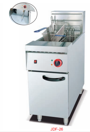 Commercial Vertical 1-Tank Electric Fryer | 30L 2-Basket Deep Fryer, 9kW/18kW Power (JDF-26)