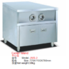 Commercial Compact Fast Food Center Island Station | 775mm Stainless Steel Beverage Prep Workstation with 2 Cup Dispensers (JWS-2)