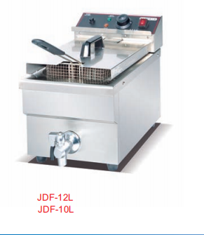 Commercial 6L Countertop Electric Deep Fryer with 1 Basket | 2.8kW Power, 220V, Compact Stainless Steel 1-Tank Fryer with Drain Tap for Fast Food, Fried Chicken & Small Kitchens (JDF-10L)