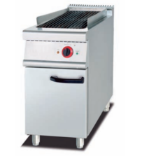 Commercial Electric Lava Rock Grill with Cabinet | Compact Freestanding Charbroiler for Steakhouses, Customizable