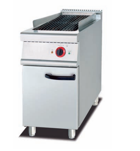 Commercial Electric Lava Rock Grill with Cabinet | Compact Freestanding Charbroiler for Steakhouses, Customizable