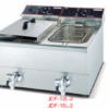 Compact Commercial Countertop Dual-Tank Electric Fryer | 8L+8L Deep Fryer with 2 Baskets, Separate 2.8kW Heating Elements, Thermostats & Oil Drains for Fast Food Service