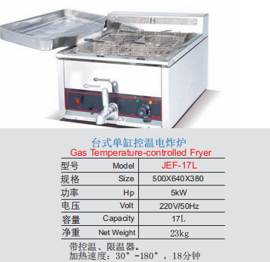 98e007ab7745cddb559384643d4d73ec Compact Commercial Countertop Electric Fryer | 17L Temperature-Controlled Deep Fryer with Built-In Thermostat, Safety Limiter & Oil Drain Tap for Fast Food Service