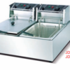 Compact Commercial Countertop Dual-Tank Electric Fryer | 6L+6L Deep Fryer with 2 Baskets, Separate 2.5kW Heating Elements, Thermostats & Optional Overheat Protection for Fast Food Service