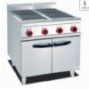 Commercial Electric Range with 4 Hot Plates & Storage Cabinet - Compact Freestanding Cooker for Small Restaurants, Customizable