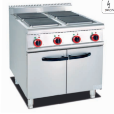 Commercial Electric Range with 4 Hot Plates & Storage Cabinet - Compact Freestanding Cooker for Small Restaurants, Customizable