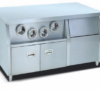 Commercial Stainless Steel Fast Food Center Island Station | Compact Beverage Prep Workstation with 3 Built-In Cup Dispensers (JWS-01)