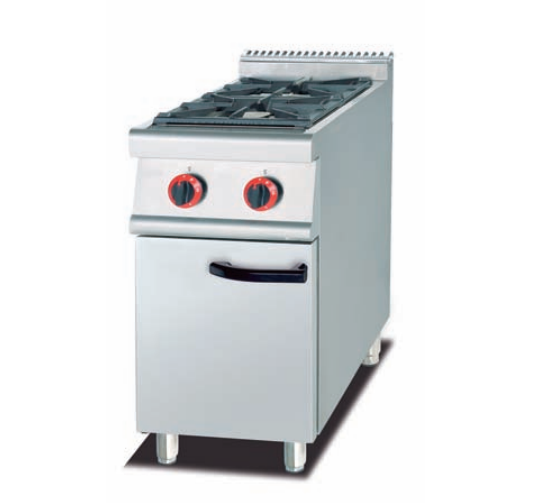 Commercial Gas Range with 2 Burners & Gas Oven - Freestanding Cooker for Small Restaurants, Customizable
