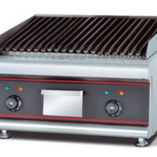 Commercial Countertop Electric Lava Rock Grill | 5.6kW Charbroiler for Steaks & Burgers, Customizable