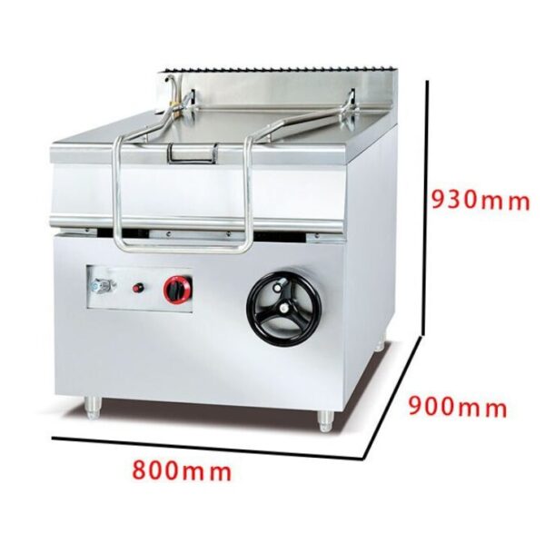 Commercial Gas Tilting Braising Pan | 80L/60L Tilting Skillet for Restaurants & Canteens, Customizable Fuel Type