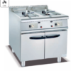 Commercial Gas Fryer 2-Tank & 2-Basket with Cabinet | Vertical Deep Fryer for Restaurants & Fast Food, Customizable Fuel Type