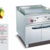 Commercial Gas Griddle with Cabinet (1/3 Grooved) | Vertical Flat Top Grill for Restaurants & Cafes, Customizable Fuel Type