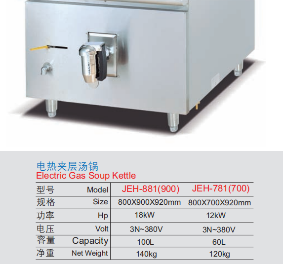 Commercial Electric Jacketed Soup Kettle | 60L/100L Soup Boiler for Canteens & Hotels, Customizable