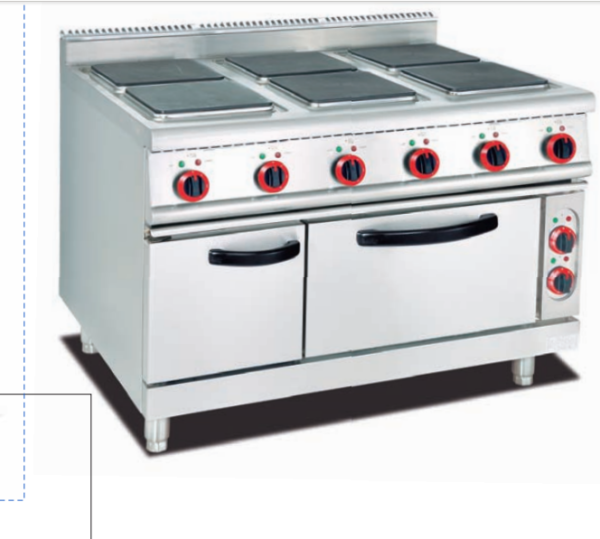 Commercial Electric Range with 6 Hot Plates & Oven - Freestanding Electric Cooker for Restaurants, Customizable