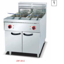 Commercial Vertical 2-Tank Electric Fryer (4-Basket) | 30L+30L Dual Tank Deep Fryer, 18kW+18kW, 380V (JDF-26-2)