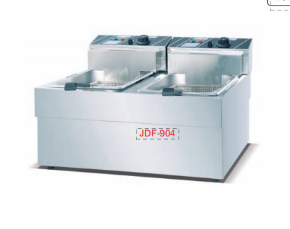 Commercial 15L+15L Countertop Electric Deep Fryer with 2 Baskets | 4.5kW+4.5kW Power, 220V, Stainless Steel Dual-Tank Fryer with Independent Temperature Controls for Fast Food, Fried Chicken & Small Kitchens (JDF-904)
