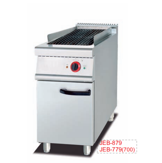 Commercial Electric Lava Rock Grill with Cabinet | Compact Freestanding Charbroiler for Steakhouses, Customizable