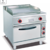Commercial Electric Griddle 1/3 Grooved with Oven | 700/800mm Freestanding Cooker for Breakfast Service, Customizable