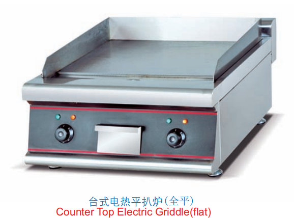Commercial Countertop Electric Flat Griddle | Full-Surface 5.6kW Grill for Breakfast Service, Customizable