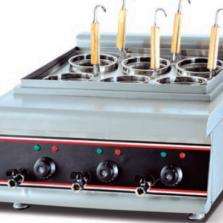 Commercial Countertop Electric 6-Basket Pasta Cooker | 6kW Noodle Boiler for Asian Restaurants, Customizable