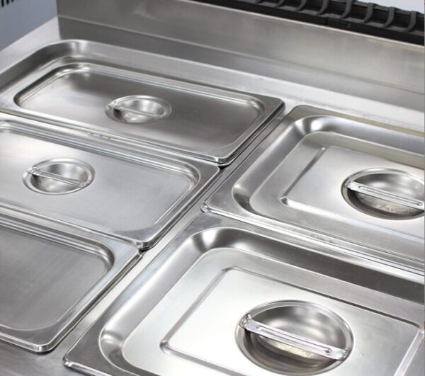 Commercial Gas Bain Marie with Cabinet | Vertical Food Warmer for Buffets & Restaurants, Customizable Fuel Type