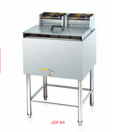 Commercial Vertical 1-Tank Electric Fryer | 27L 2-Basket Deep Fryer, 4kW+4kW Power (JDF-84)