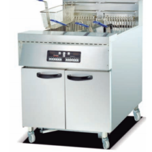 Commercial Vertical 2-Tank Computer Fryer Series with Oil Filter Cart | 4-Basket Programmable Deep Fryers (JDF-30-2A / JDF-30-2)