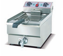 Compact Commercial Countertop Electric Fryer | 13L European-Style Deep Fryer with Single Basket, 4.5kW Power, Built-In Thermostat & Easy Oil Drain Tap for Fast Food Service