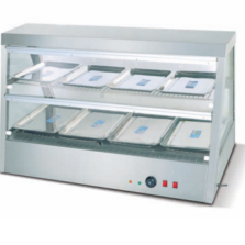 Commercial Double-Tier Electric Food Warmer Display Showcase | 6-Tray Heated Holding Cabinet for Fast Food, Buffets & Convenience Stores, 1.4kW 220V (JDH-2X3)