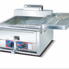Compact Commercial Countertop Gas Fryer | 17L Temperature-Controlled Deep Fryer with Electronic Ignition, Auto Heat Control & Oil Drain Tap for Fast Food Service