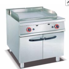 Commercial Gas Griddle with Cabinet (1/3 Grooved) | Vertical Flat Top Grill for Restaurants & Cafes, Customizable Fuel Type